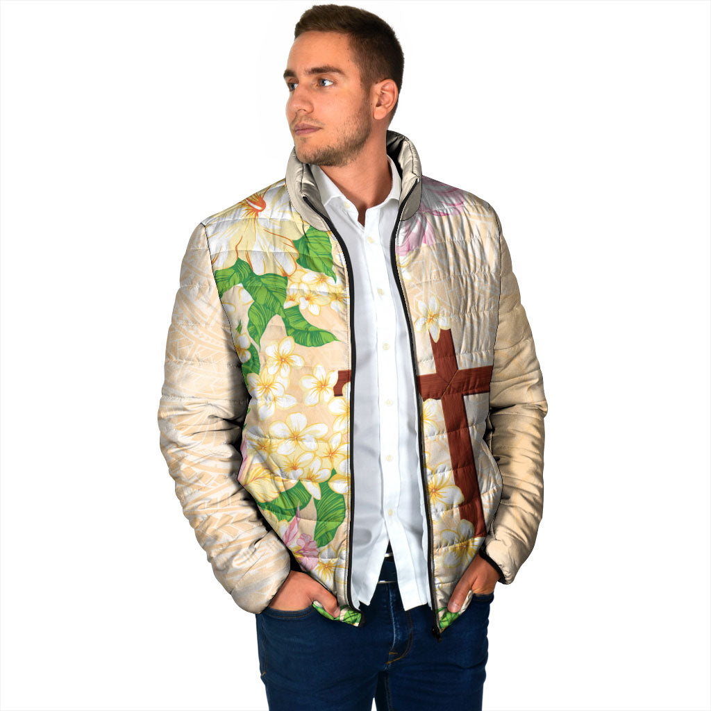Samoa AIGA Floral Theme Padded Jacket Always In God's Arms