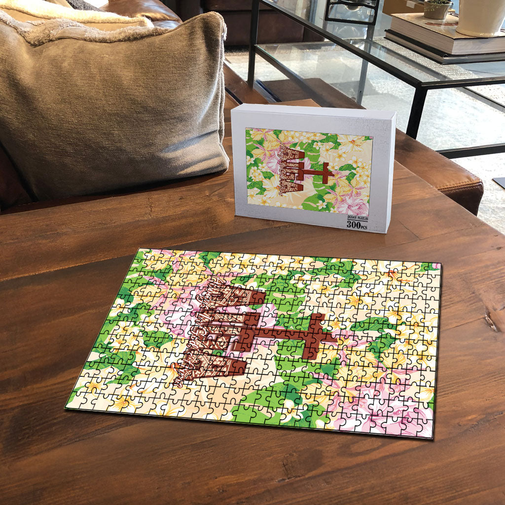 Samoa AIGA Floral Theme Puzzle Always In God's Arms
