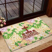 Samoa AIGA Floral Theme Rubber Doormat Always In God's Arms