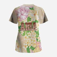 Samoa AIGA Floral Theme Scrub Top Always In God's Arms