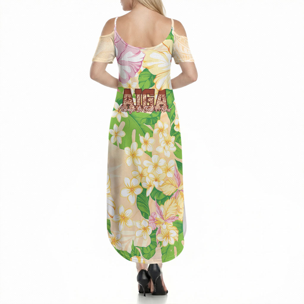 Samoa AIGA Floral Theme Summer Maxi Dress Always In God's Arms LT7 - Polynesian Pride
