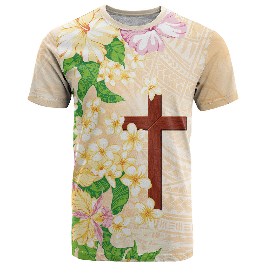 Samoa AIGA Floral Theme T Shirt Always In God's Arms LT7 Multicolor - Polynesian Pride