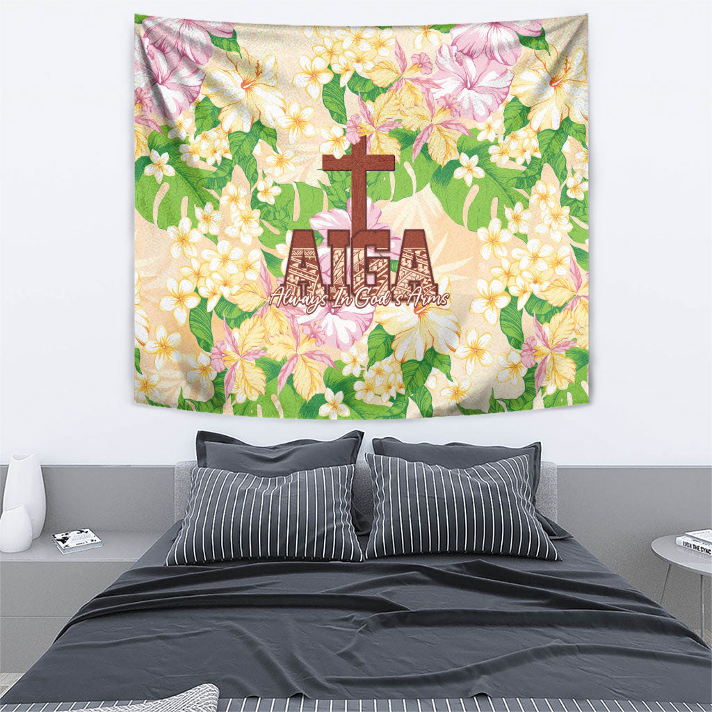 Samoa AIGA Floral Theme Tapestry Always In God's Arms