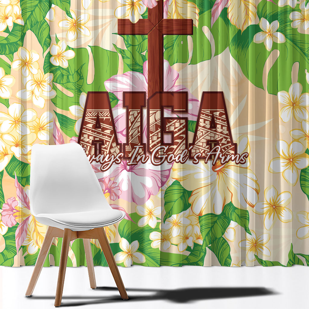 Samoa AIGA Floral Theme Window Curtain Always In God's Arms