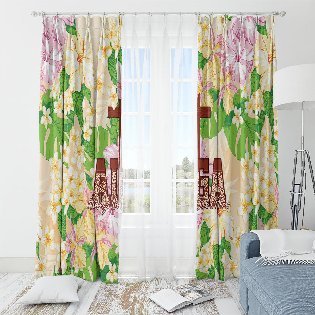 Samoa AIGA Floral Theme Window Curtain Always In God's Arms