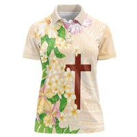 Samoa AIGA Floral Theme Women Polo Shirt Always In God's Arms