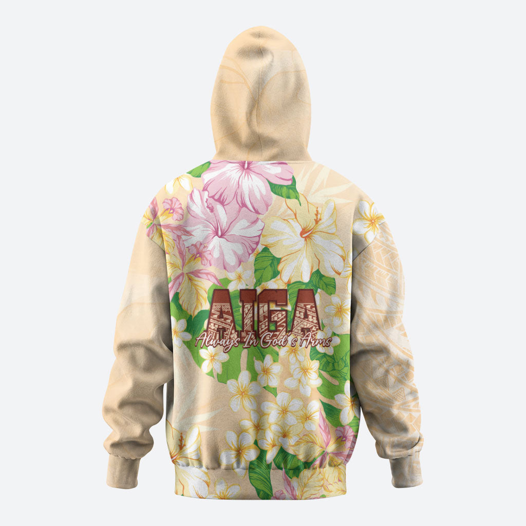 Samoa AIGA Floral Theme Zip Hoodie Always In God's Arms