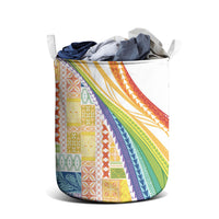 Pasifika Samoa Siapo Malu Tattoo Inspired Laundry Basket Fa'afafine Rainbow Theme