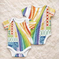 Pasifika Samoa Siapo Malu Tattoo Inspired Baby Onesie Fa'afafine Rainbow Theme LT7 - Polynesian Pride