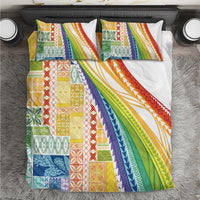 Pasifika Samoa Siapo Malu Tattoo Inspired Bedding Set Fa'afafine Rainbow Theme