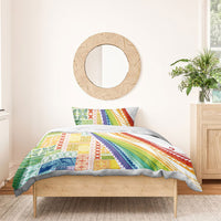 Pasifika Samoa Siapo Malu Tattoo Inspired Bedding Set Fa'afafine Rainbow Theme