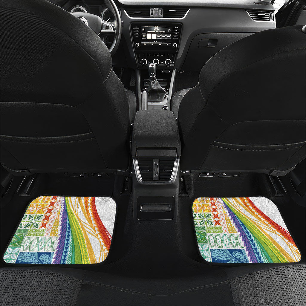 Pasifika Samoa Siapo Malu Tattoo Inspired Car Mats Fa'afafine Rainbow Theme