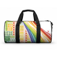 Pasifika Samoa Siapo Malu Tattoo Inspired Duffle Bag Fa'afafine Rainbow Theme