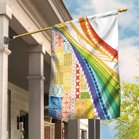 Pasifika Samoa Siapo Malu Tattoo Inspired Garden Flag Fa'afafine Rainbow Theme