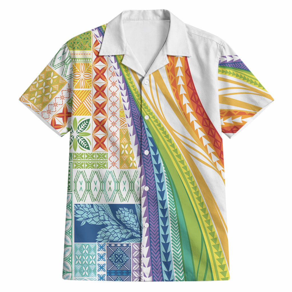 Pasifika Samoa Siapo Malu Tattoo Inspired Hawaiian Shirt Fa'afafine Rainbow Theme