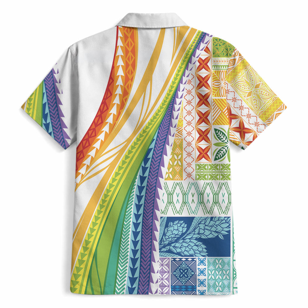 Pasifika Samoa Siapo Malu Tattoo Inspired Hawaiian Shirt Fa'afafine Rainbow Theme