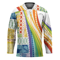 Pasifika Samoa Siapo Malu Tattoo Inspired Hockey Jersey Fa'afafine Rainbow Theme LT7 Unisex Multicolor - Polynesian Pride