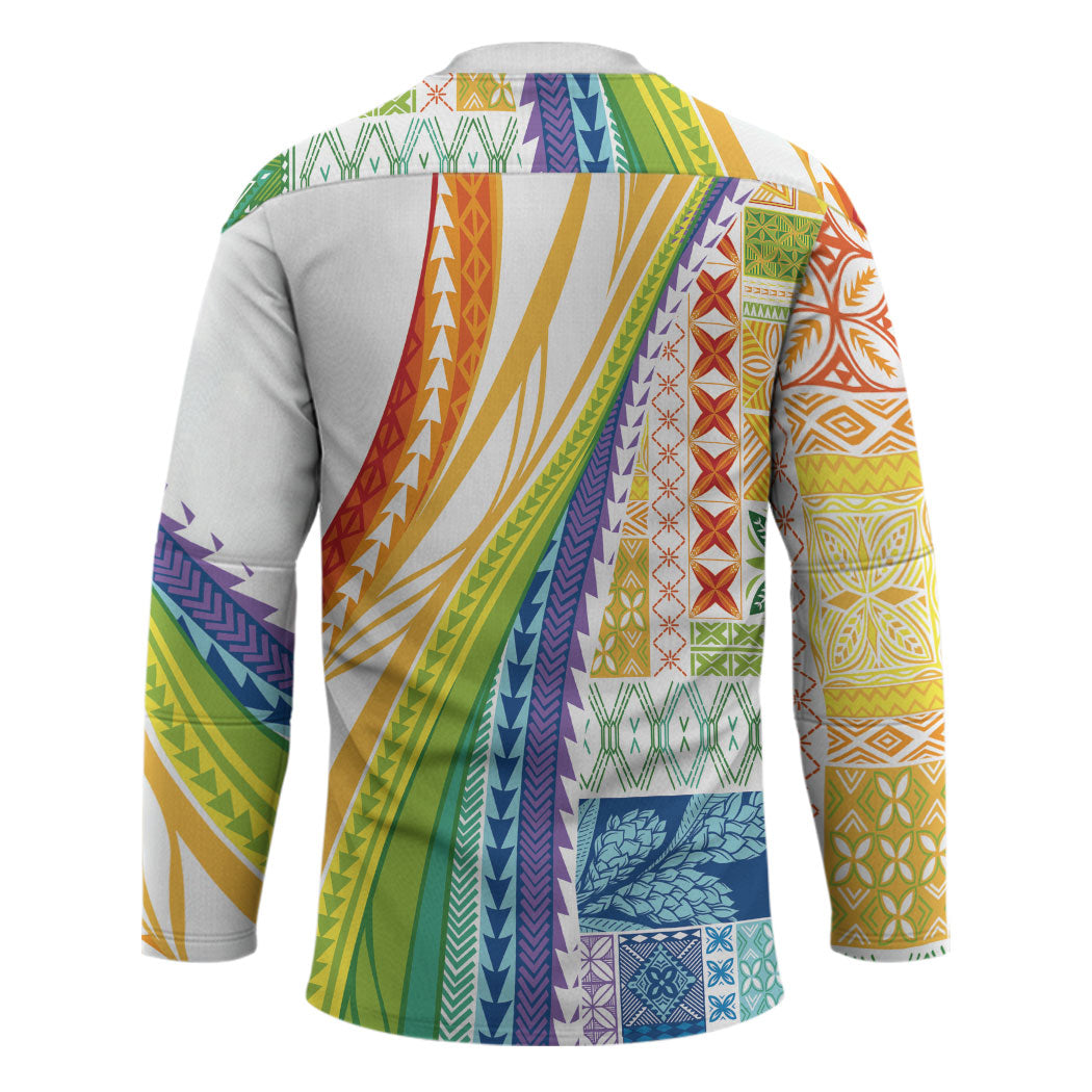 Pasifika Samoa Siapo Malu Tattoo Inspired Hockey Jersey Fa'afafine Rainbow Theme LT7 - Polynesian Pride