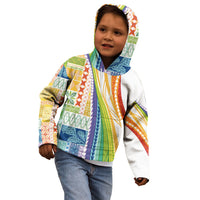 Pasifika Samoa Siapo Malu Tattoo Inspired Kid Hoodie Fa'afafine Rainbow Theme