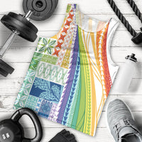 Pasifika Samoa Siapo Malu Tattoo Inspired Men Tank Top Fa'afafine Rainbow Theme LT7 - Polynesian Pride