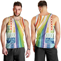 Pasifika Samoa Siapo Malu Tattoo Inspired Men Tank Top Fa'afafine Rainbow Theme LT7 - Polynesian Pride