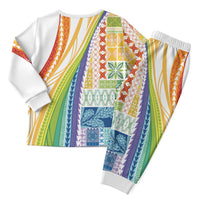Pasifika Samoa Siapo Malu Tattoo Inspired Christmas Pajama Set Fa'afafine Rainbow Theme