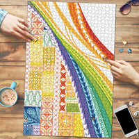 Pasifika Samoa Siapo Malu Tattoo Inspired Puzzle Fa'afafine Rainbow Theme
