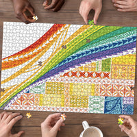 Pasifika Samoa Siapo Malu Tattoo Inspired Puzzle Fa'afafine Rainbow Theme