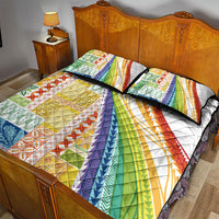 Pasifika Samoa Siapo Malu Tattoo Inspired Quilt Bed Set Fa'afafine Rainbow Theme