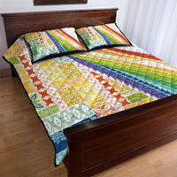 Pasifika Samoa Siapo Malu Tattoo Inspired Quilt Bed Set Fa'afafine Rainbow Theme