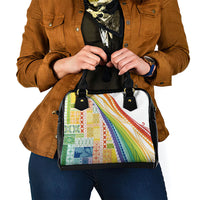 Pasifika Samoa Siapo Malu Tattoo Inspired Shoulder Handbag Fa'afafine Rainbow Theme LT7 - Polynesian Pride