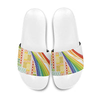 Pasifika Samoa Siapo Malu Tattoo Inspired Slide Sandals Fa'afafine Rainbow Theme