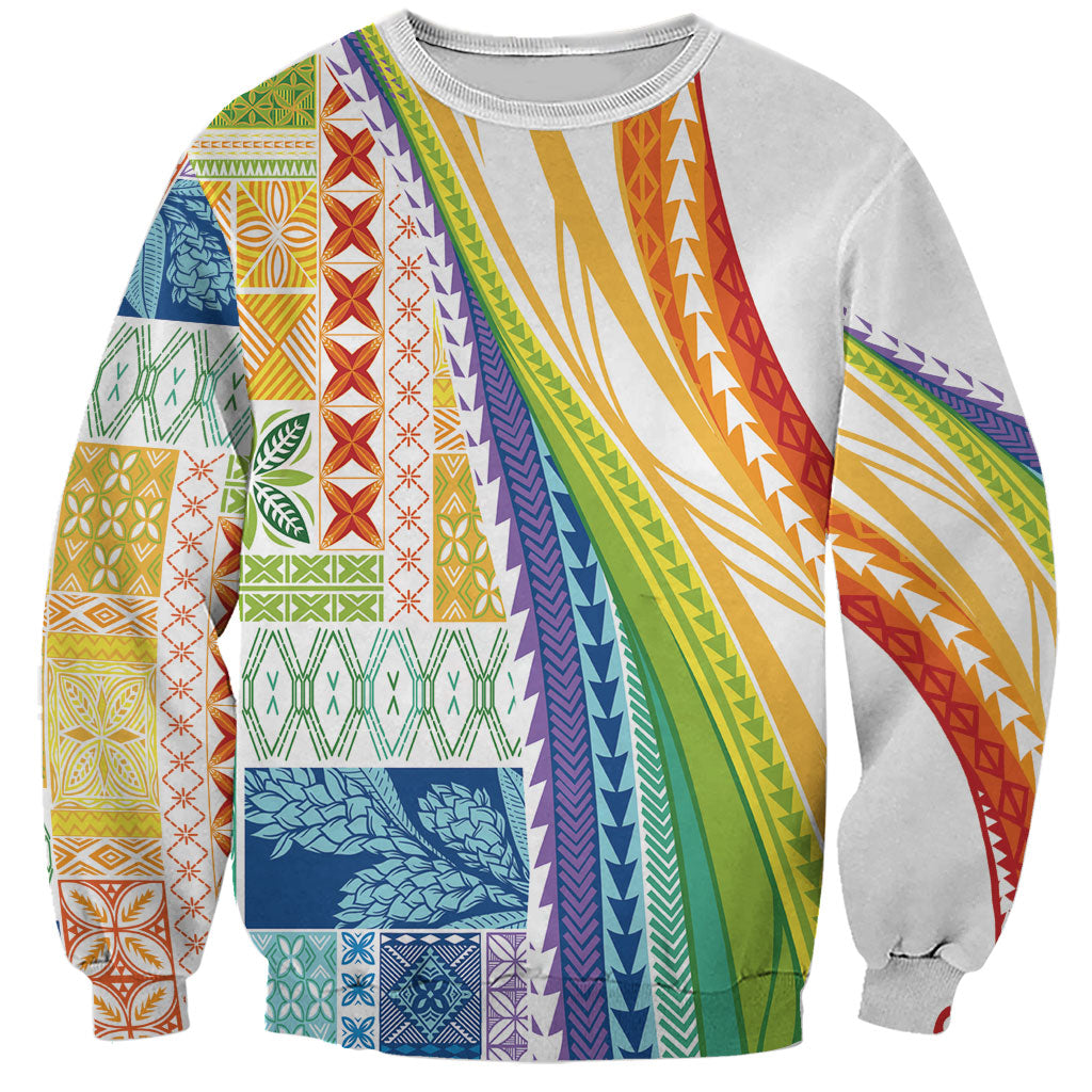 Pasifika Samoa Siapo Malu Tattoo Inspired Sweatshirt Fa'afafine Rainbow Theme