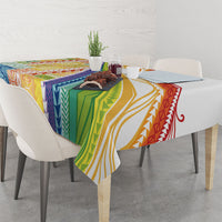 Pasifika Samoa Siapo Malu Tattoo Inspired Tablecloth Fa'afafine Rainbow Theme