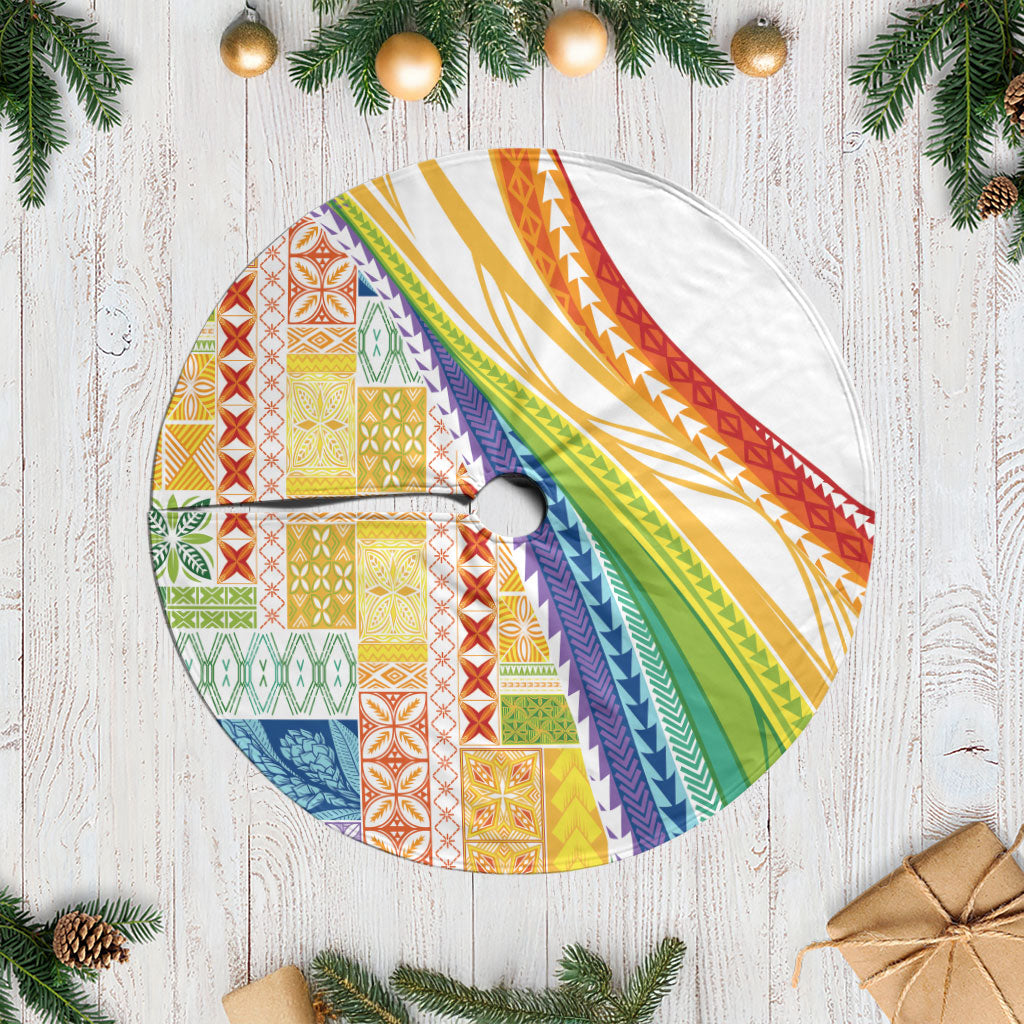 Pasifika Samoa Siapo Malu Tattoo Inspired Tree Skirt Fa'afafine Rainbow Theme LT7 Casual Multicolor - Polynesian Pride