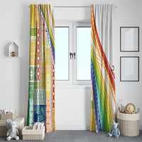 Pasifika Samoa Siapo Malu Tattoo Inspired Window Curtain Fa'afafine Rainbow Theme