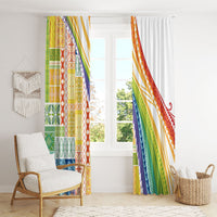 Pasifika Samoa Siapo Malu Tattoo Inspired Window Curtain Fa'afafine Rainbow Theme