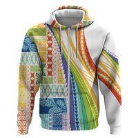 Pasifika Samoa Siapo Malu Tattoo Inspired Zip Hoodie Fa'afafine Rainbow Theme