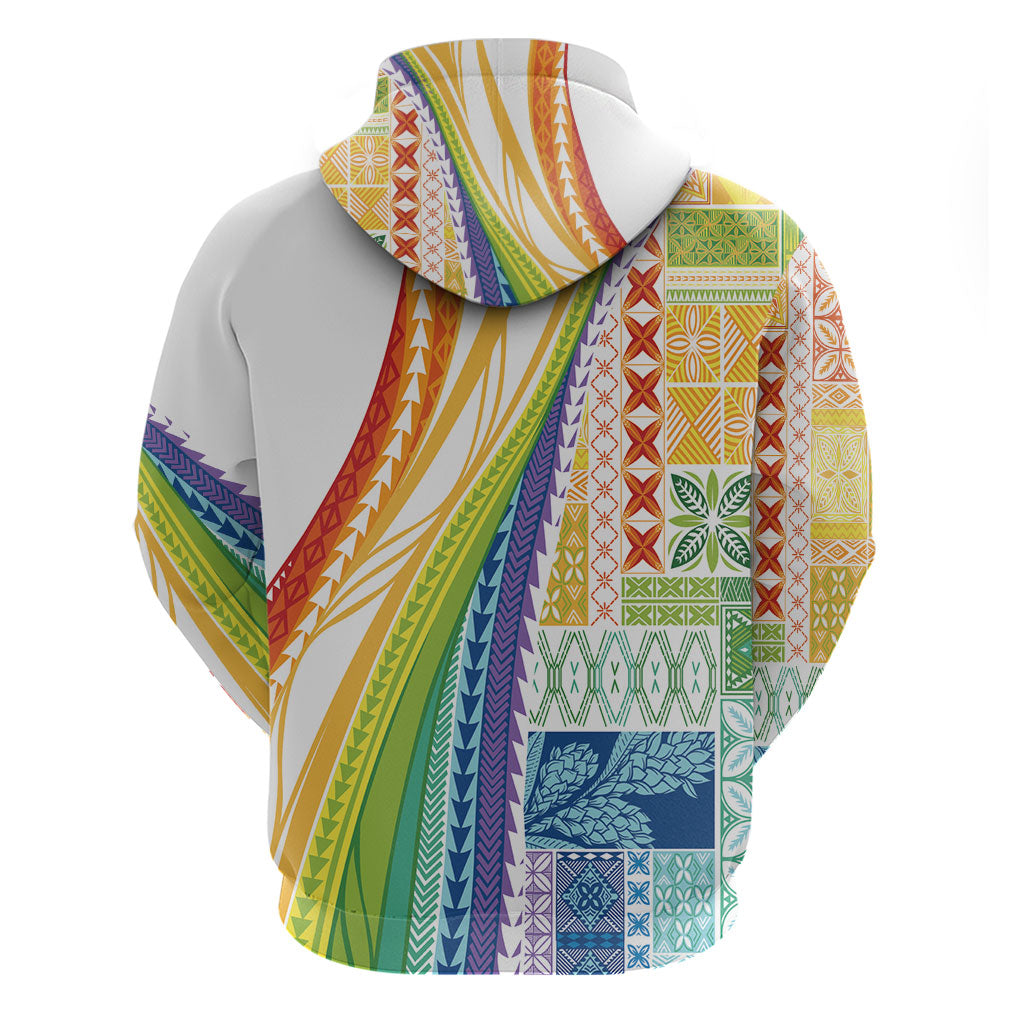 Pasifika Samoa Siapo Malu Tattoo Inspired Zip Hoodie Fa'afafine Rainbow Theme