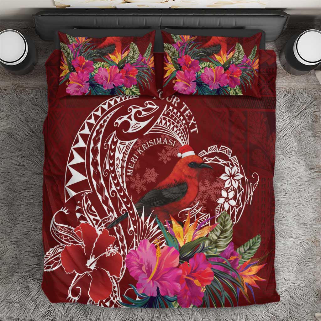 Personalized Samoa Meri Krisimasi Bedding Set Segasegamau'u Mix Siapo