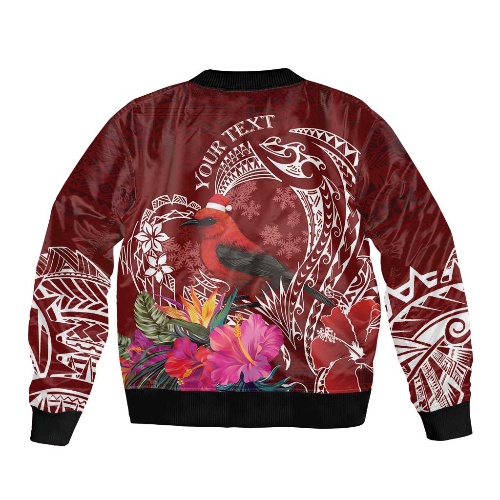 Personalized Samoa Meri Krisimasi Bomber Jacket Segasegamau'u Mix Siapo