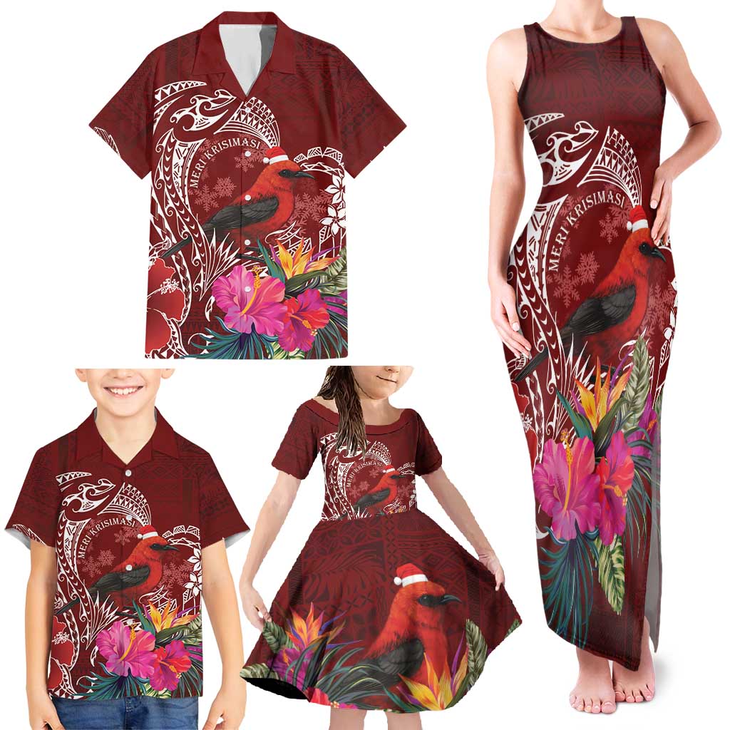 Personalized Samoa Meri Krisimasi Family Matching Tank Maxi Dress and Hawaiian Shirt Segasegamau'u Mix Siapo