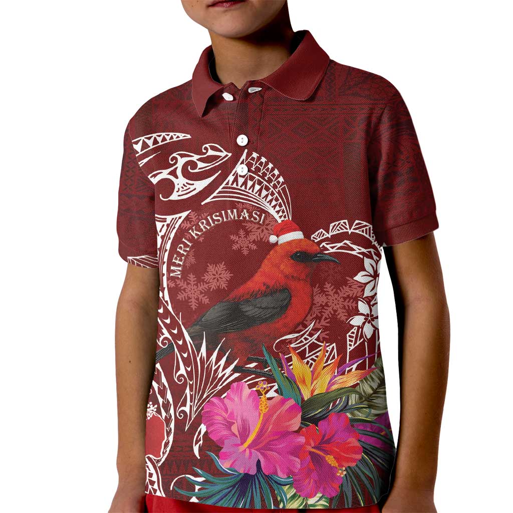 Personalized Samoa Meri Krisimasi Kid Polo Shirt Segasegamau'u Mix Siapo