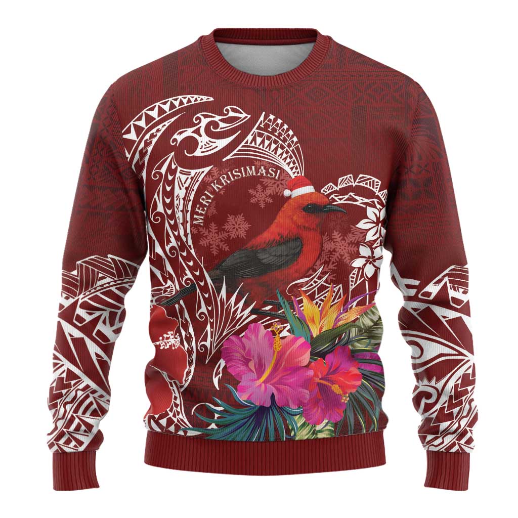 Personalized Samoa Meri Krisimasi Ugly Christmas Sweater Segasegamau'u Mix Siapo