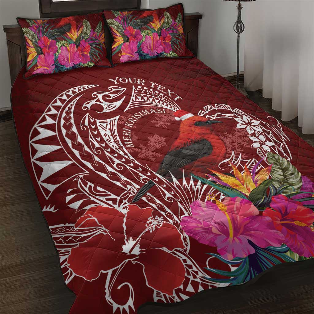 Personalized Samoa Meri Krisimasi Quilt Bed Set Segasegamau'u Mix Siapo