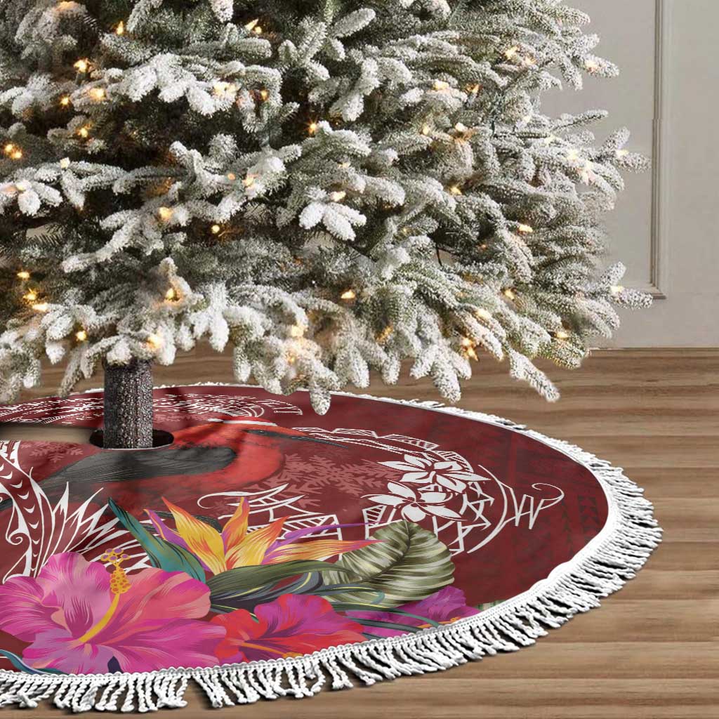 Personalized Samoa Meri Krisimasi Tree Skirt Segasegamau'u Mix Siapo