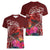 Personalized Samoa Meri Krisimasi Women V-Neck T-Shirt Segasegamau'u Mix Siapo
