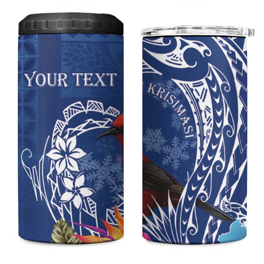 Personalized Samoa Christmas 4 in 1 Can Cooler Tumbler Cardinal Honeyeater Mix Siapo