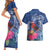 Personalized Samoa Christmas Couples Matching Short Sleeve Bodycon Dress and Hawaiian Shirt Cardinal Honeyeater Mix Siapo