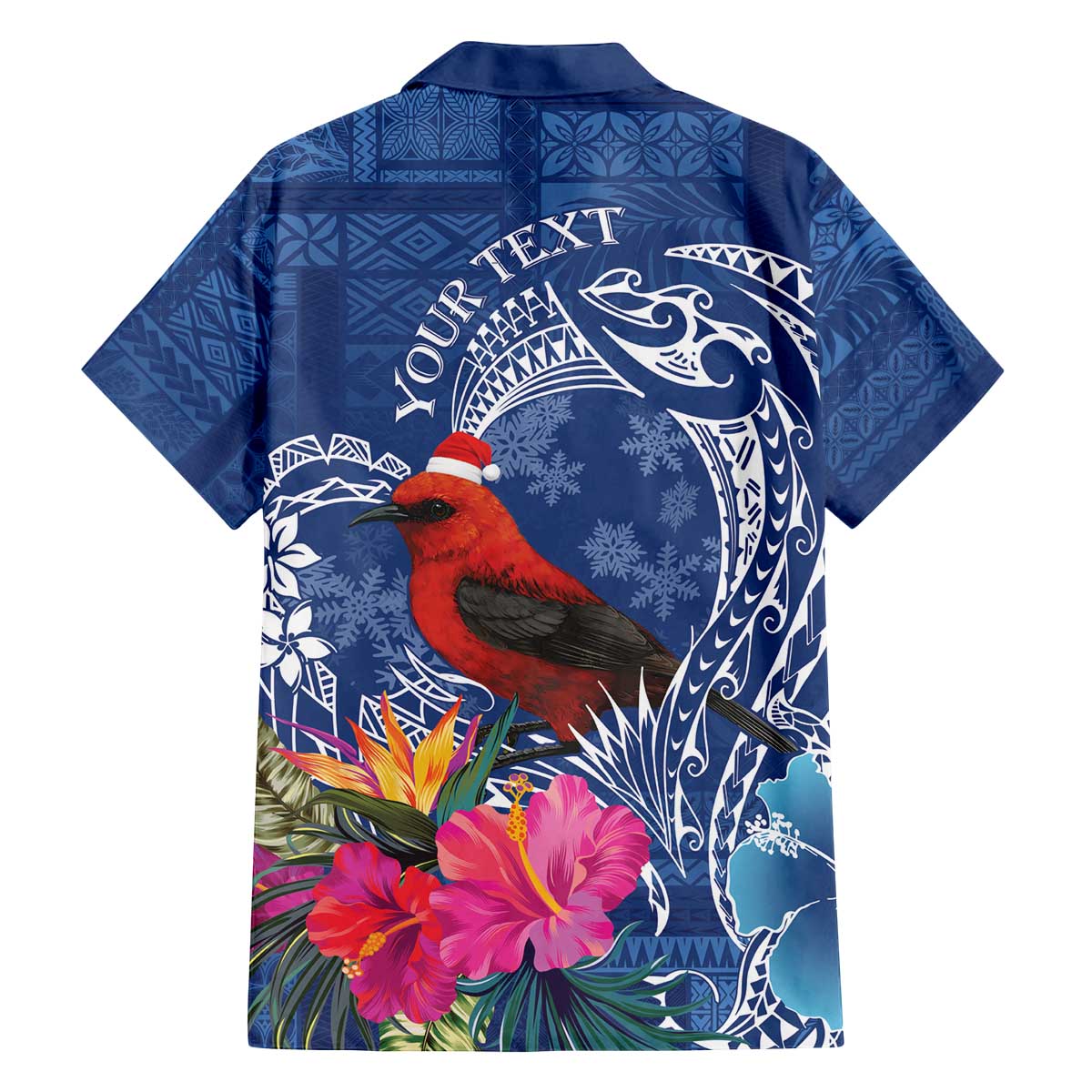 Personalized Samoa Christmas Family Matching Off The Shoulder Long Sleeve Dress and Hawaiian Shirt Cardinal Honeyeater Mix Siapo